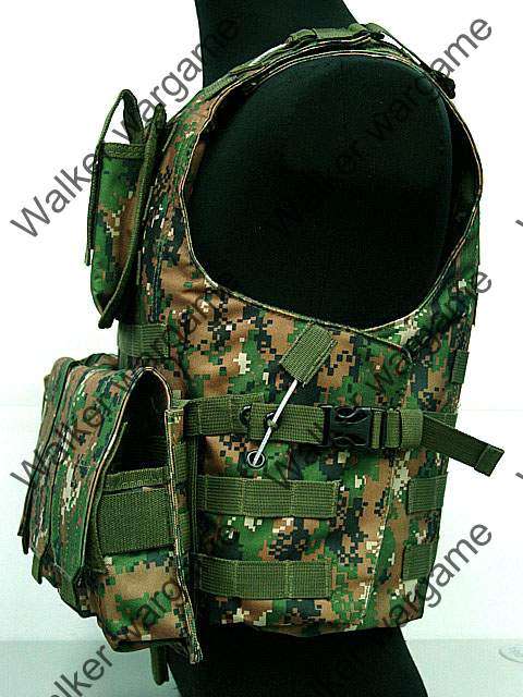USMC FSBE Molle Combat Assault Plate Carrier Vest - Digital Woodland