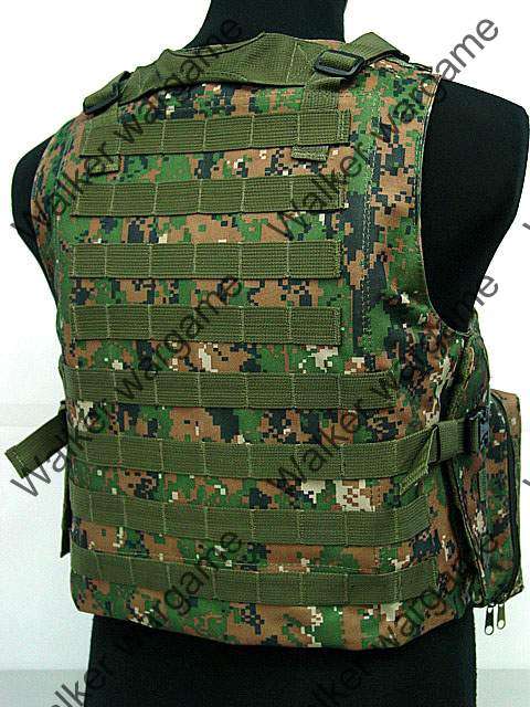 USMC FSBE Molle Combat Assault Plate Carrier Vest - Digital Woodland