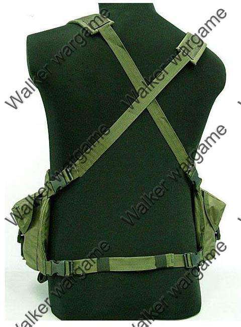 Russian Army, Chinese Army AK Magazine Chest Rig Carry Vest - OD Green