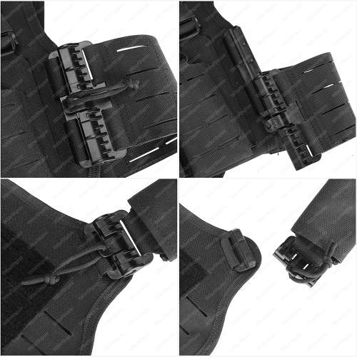 WF Tactical Vest Laser Cut Molle With Quick Release System - Desert Tan