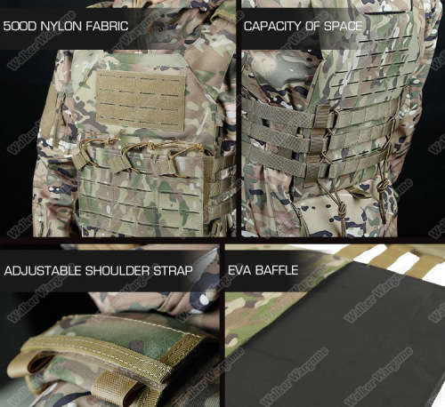 New Laser Cut JPC Molle Vest Plate Carrier - Speical Force Multicamo