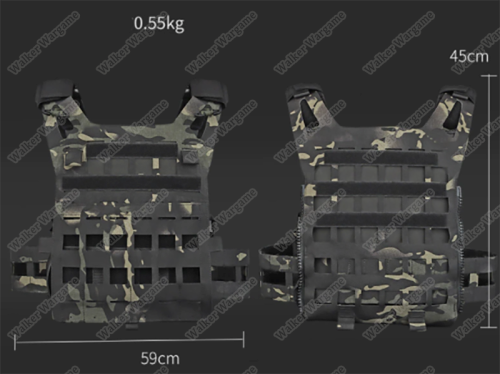 WST SPC Tactical Lightweight Molle Laser Cut Molle Vest - Multicam Black