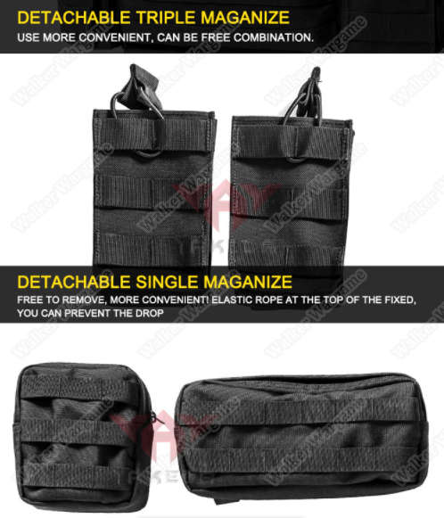 YAKEDA Quick Release Plate Carrier Molle Vest - Multicam Black