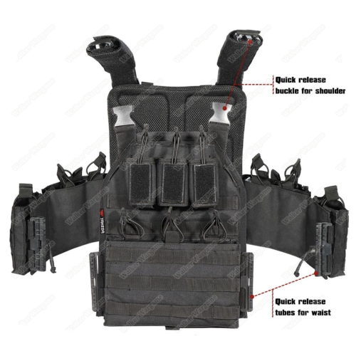 YAKEDA Quick Release Plate Carrier Molle Vest - Multicam Black