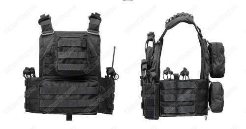 YAKEDA Quick Release Plate Carrier Molle Vest - Multicam Black
