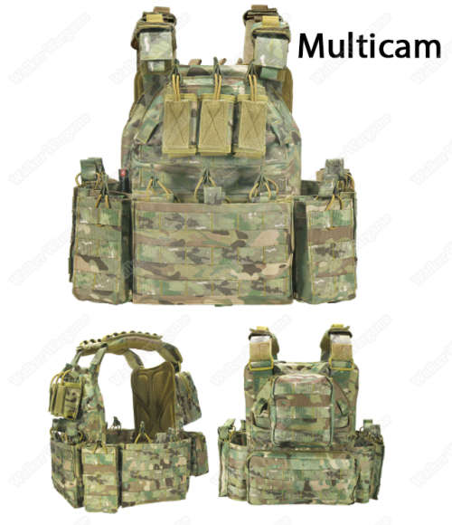 YAKEDA Quick Release Plate Carrier Molle Vest - Multicam