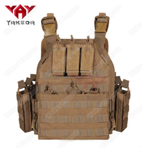 YAKEDA Quick Release Plate Carrier Molle Vest - Tan