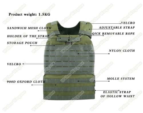 VE61 CrossFit Tactical Molle Plate Carrier Vest - Multicam