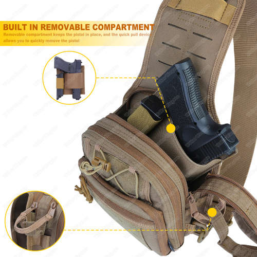WF001 WF Chest Bag Tactical Pistol EDC Chest Carry Bag - Black
