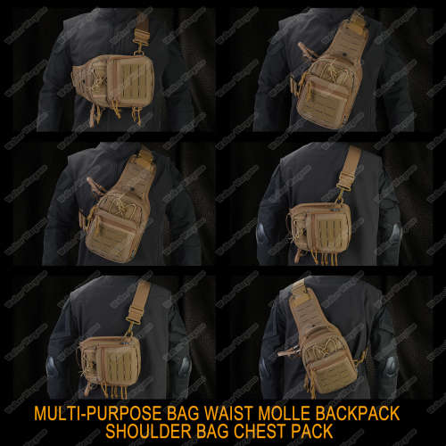 WF001 WF Chest Bag Tactical Pistol EDC Chest Carry Bag - Black