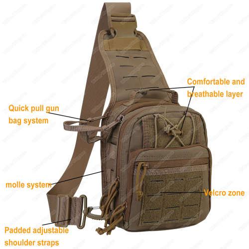 WF001 WF Chest Bag Tactical Pistol EDC Chest Carry Bag - Black