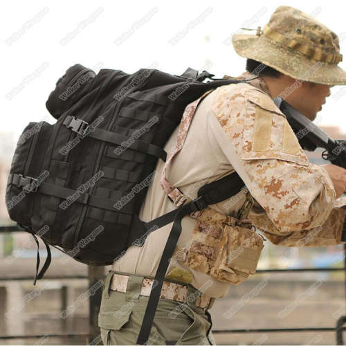 Emerson 45L Combat Molle Bag With Rain Cover Free Water Molle Pouch - Tan