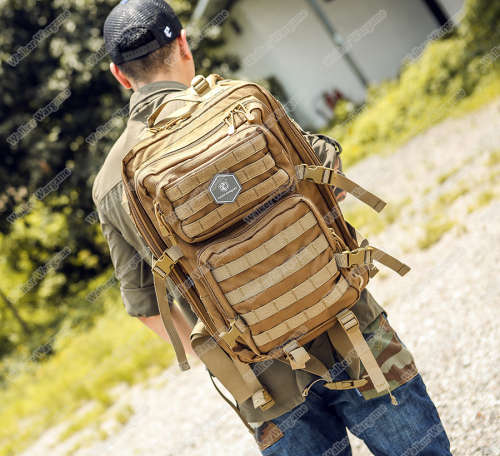 Emerson 45L Combat Molle Bag With Rain Cover Free Water Molle Pouch - Tan