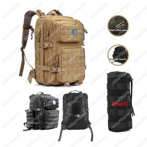 Emerson 45L Combat Molle Bag With Rain Cover Free Water Molle Pouch - Tan