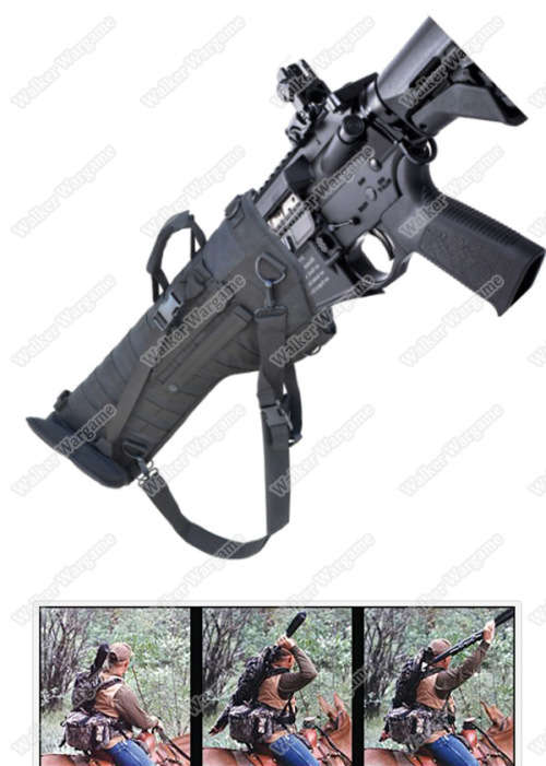 Tactical Shoulder Carry Or Molle Rifle Scabbard Fit M4 AK Shotgun - Multicam