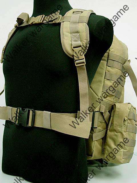 US Tactical Molle Assault Backpack Bag 50L - Desert Tan
