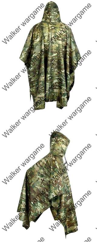 Military Poncho Waterproof Hooded Raub Coat US British Army Ripstop - Multicamo