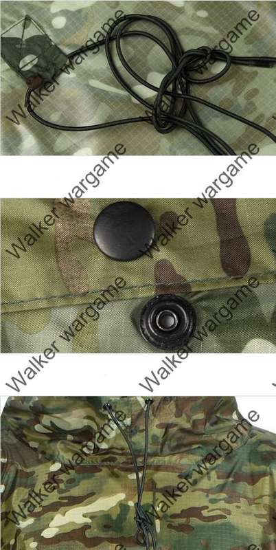 Military Poncho Waterproof Hooded Raub Coat US British Army Ripstop - Multicamo