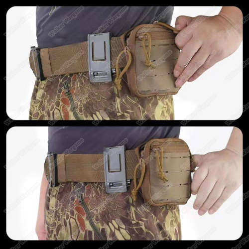 WF003 WF Folding Dump Pouch Laser Cut Molle - Tan