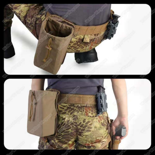 WF003 WF Folding Dump Pouch Laser Cut Molle - Tan