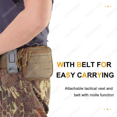 WF003 WF Folding Dump Pouch Laser Cut Molle - Tan