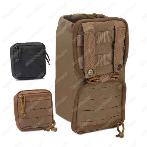 WF003 WF Folding Dump Pouch Laser Cut Molle - Tan
