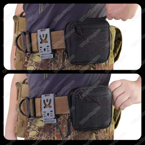 WF003 WF Folding Dump Pouch Laser Cut Molle - Black