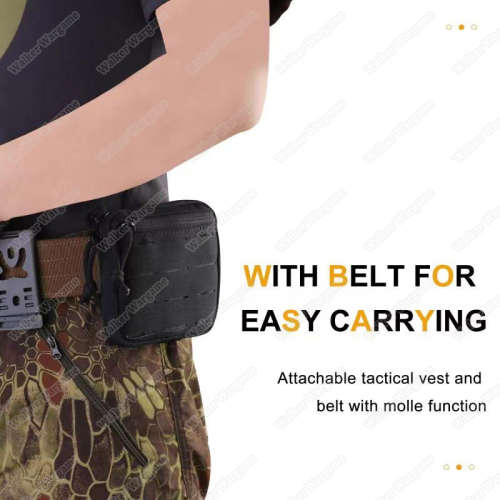 WF003 WF Folding Dump Pouch Laser Cut Molle - Black