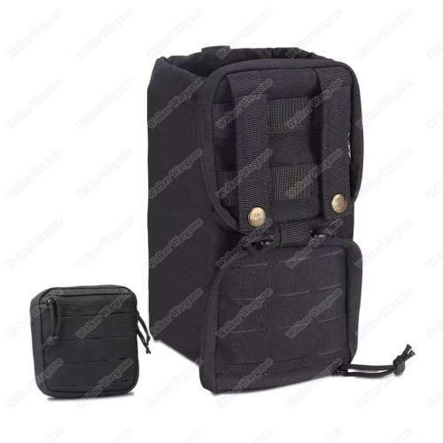 WF003 WF Folding Dump Pouch Laser Cut Molle - Black