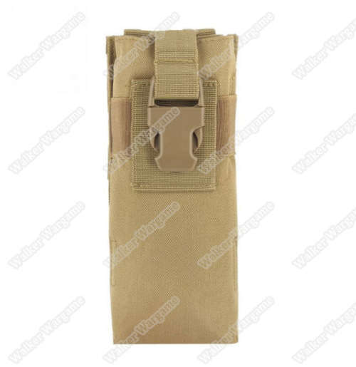 Tactical Molle Long Radio Pouch - Fit Radio GreenGas Water Bottle - Tan