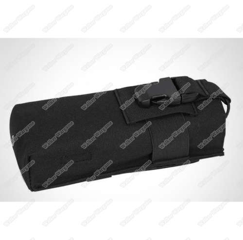 Tactical Molle Long Radio Pouch - Fit Radio GreenGas Water Bottle - Black