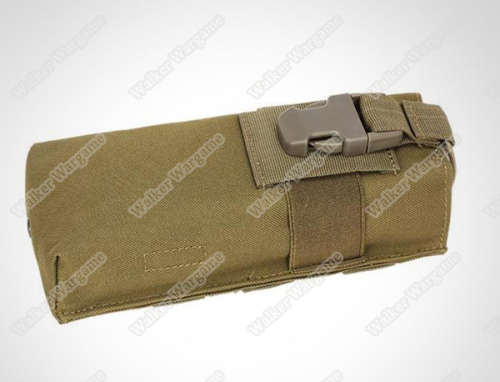 Tactical Molle Long Radio Pouch - Fit Radio GreenGas Water Bottle - Tan