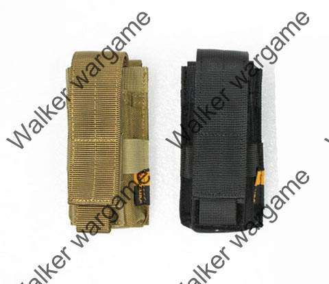 WWG Molle Single Pistol 9mm 40sw .45acp Magazine Pouch (Also can fit Tourch) - SWAT Black
