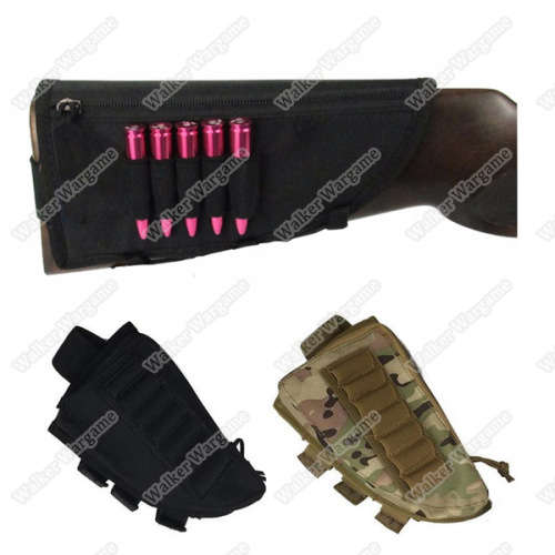 Shotgun Rifle Ammo Pouch Cheek Pad - Black