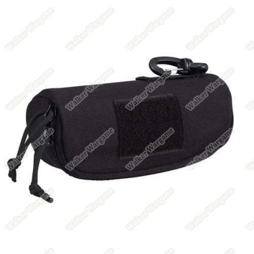 Tactical Molle Glasses Hard Case Zipper Sunglasses Carrying Case 1000D Nylon with Clip Tan