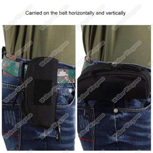 Tactical Molle Glasses Hard Case Zipper Sunglasses Carrying Case 1000D Nylon with Clip Tan