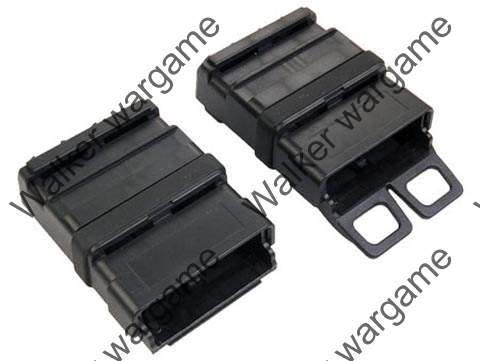 Molle FastMag Rifle Magazine Clip Holder Pouch Set - SWAT Black