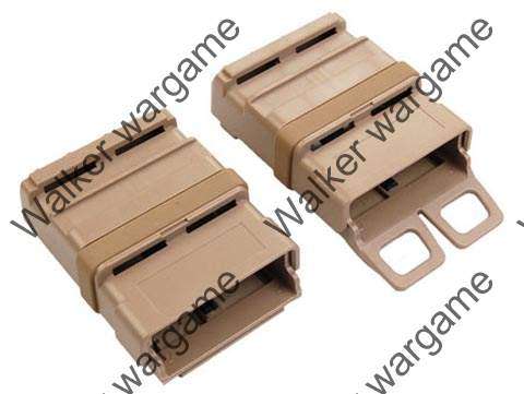 Molle FastMag Rifle Magazine Clip Holder Pouch Set - Desert Tan