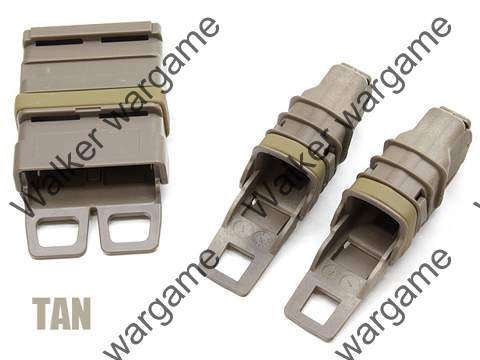 Tactical Molle FastMag Pistol and Rifle Magazine Clip Holder Pouch - Desert Tan