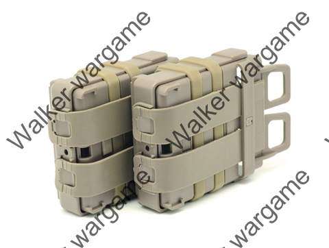 7.62 G3 M14 Molle FastMag Rifle Magazine Clip Holder Pouch Set - Tan