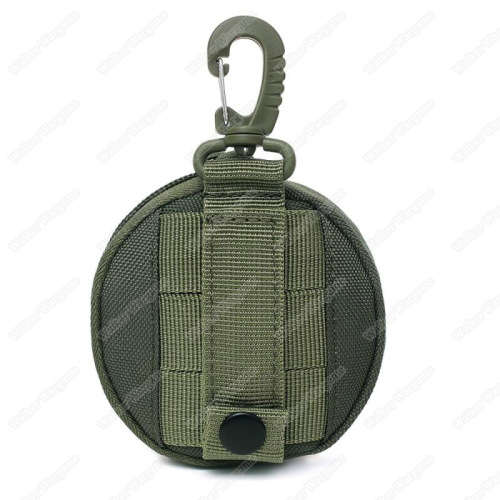 Molle Coin Bag Key Bag Round Small Bag with Hook - SWAT Black