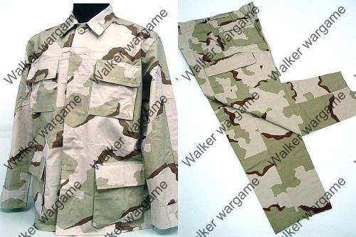 BDU Battle Dress Uniform Full Set - US Army Three Tan Desert Camo Size XL