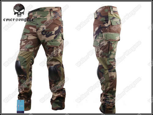 Combat Set Shirt & Pants Build in Elbow & Knee Pads - US Navy SEAL Woodland Size L