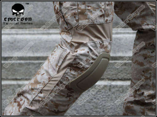 Combat Set Shirt & Pants Build in Elbow & Knee Pads - US Navy Seal AOR1 Digital Desert Camo L