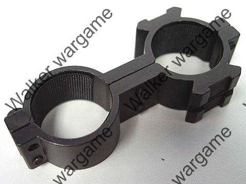 Tactical 25mm Dual Hole Laser Sight Flashlight Scope Ring Mount
