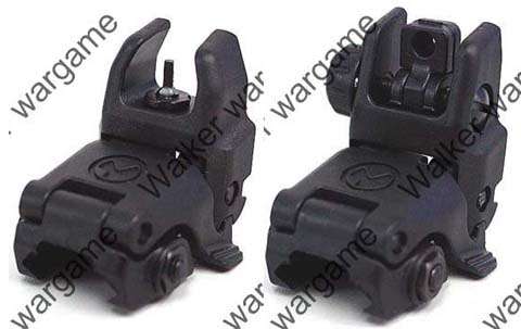 Tactical M-Sytle PTS  Back Up Sight (Front And Back Filp-Up Sight Set) - Black