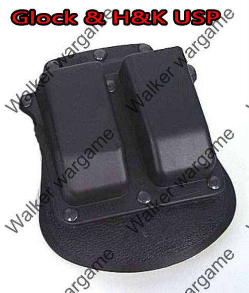 IPSC Style Double Glock and H&K USP Pistol Roto Belt & Paddle Magazine Holster