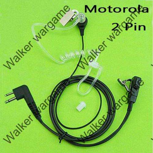 FBI Style PTT Covert tube Earpiece For Motorola Talkabout Radio - 2 Pin