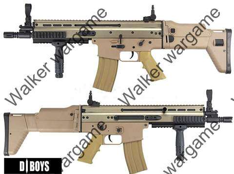 Boyi Diboys Airsoft Gun SCAR Desert Full Metal AEG Free Grip  (Real Gun weight and size)