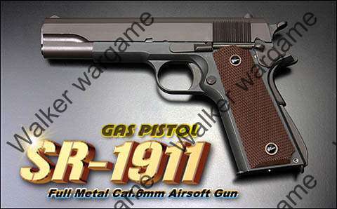 SRC Colt 1911 SR1911 Metal Slide Gas Blow Back Pistol - Black